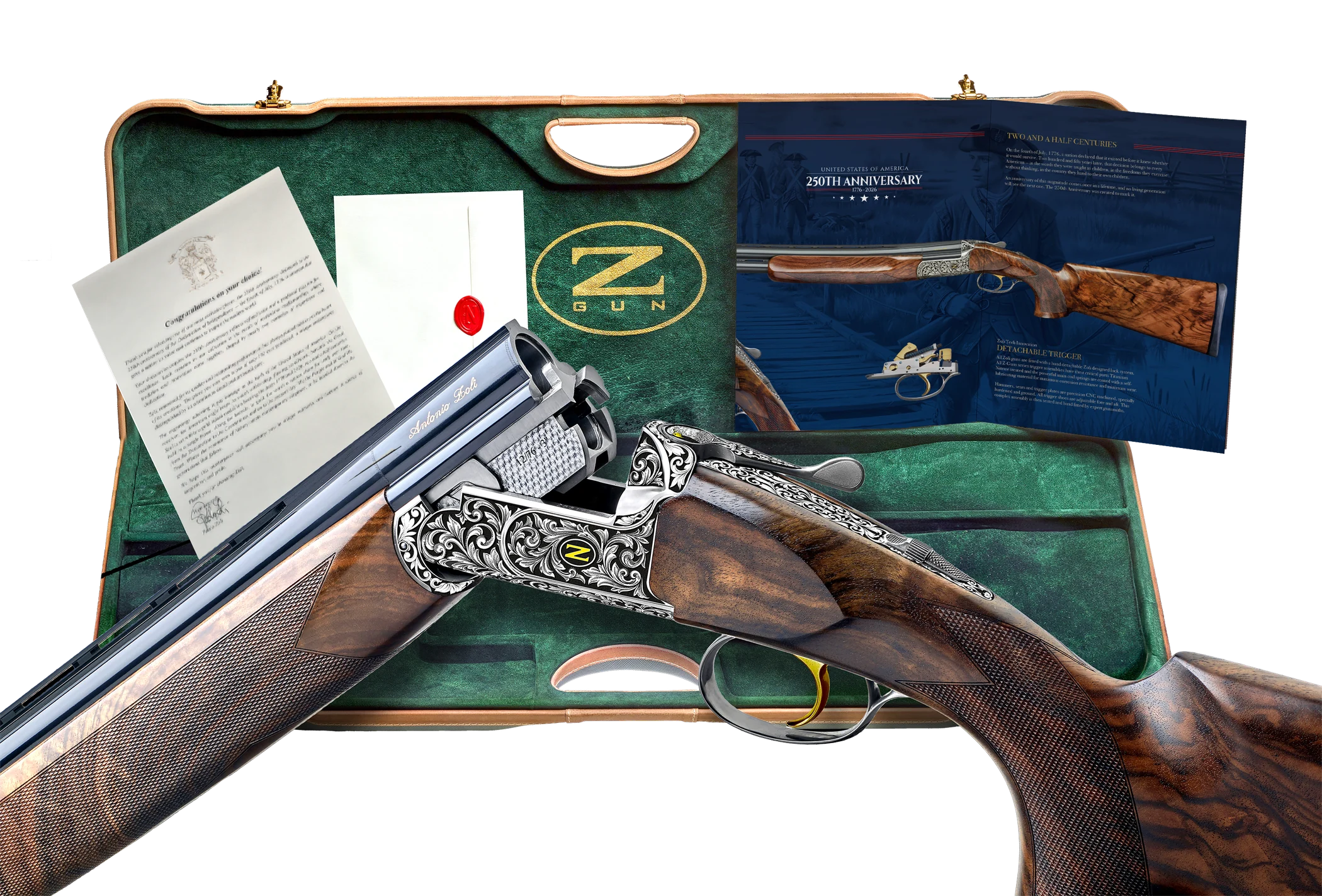 Zoli 250th Anniversary edition presented in its case with a commemorative letter
